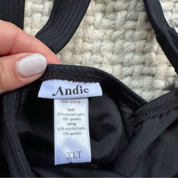NEW Andie The Tulum One Piece in Black Ribbed XLT - Picture 4 of 5